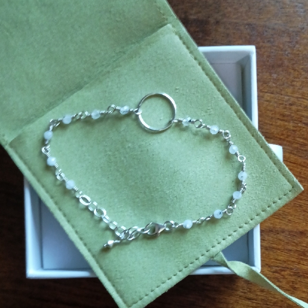 Elegant Silver Bracelet with White Accents